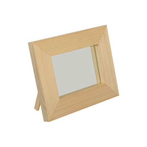 A large mirror in a wooden frame