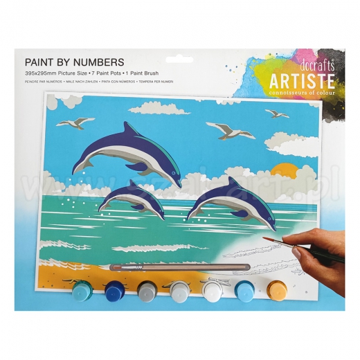 Artiste duży zestaw do malowania po numerach - delfiny