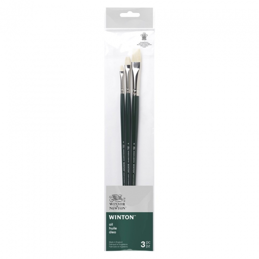 Winsor & Newton winton set of 3 long handle brushes