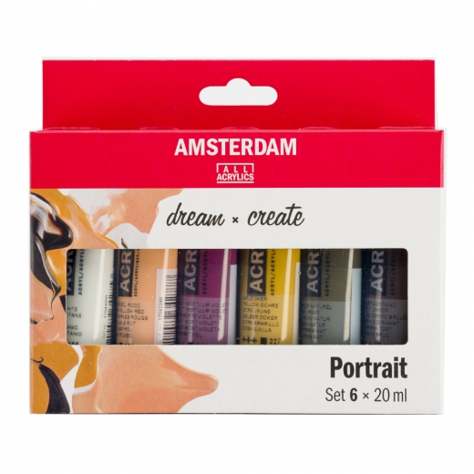 Talens amsterdam zestaw farb akrylowych 6x20ml portrait