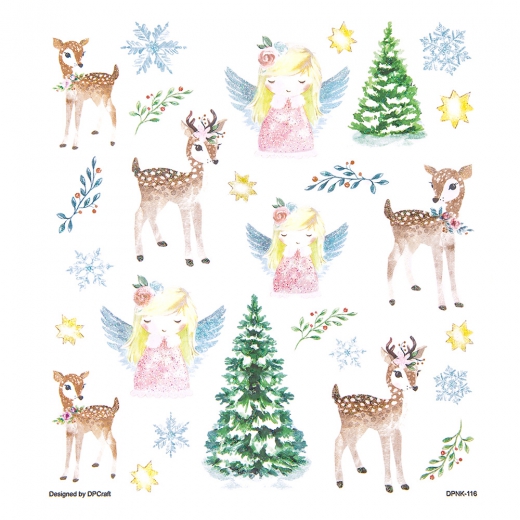 DP Craft 27 pieces of deer and angels glitter stickers