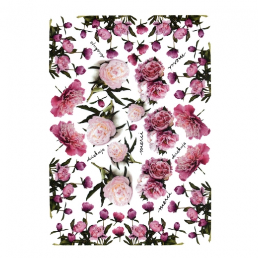 Decoupage paper A4 ITD 0114M peonies flowers