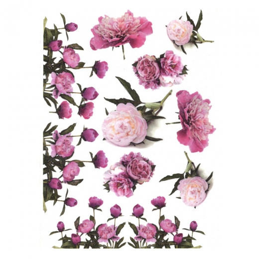 Rice decoupage paper peonies flowers A4 ITD R042