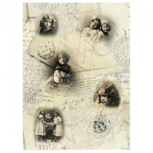 Rice paper for decoupage vintage dzieci A4 ITD R560
