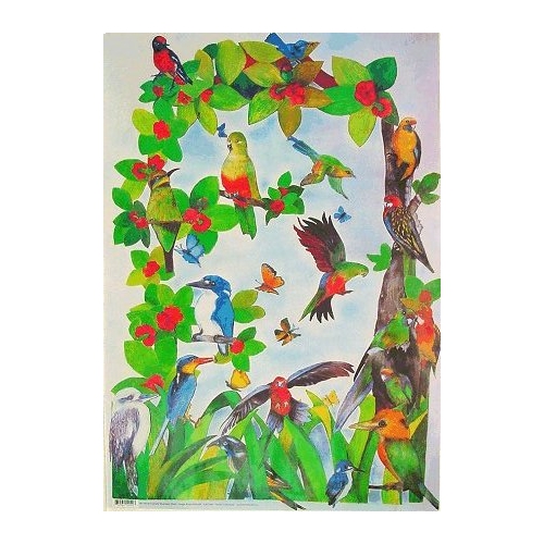Australian birds decoupage paper 50x70cm