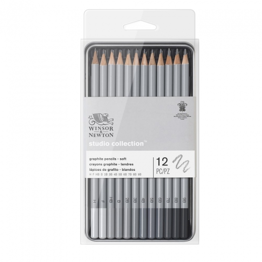 Winsor & Newton studio collection set of 12 graphite soft pencils