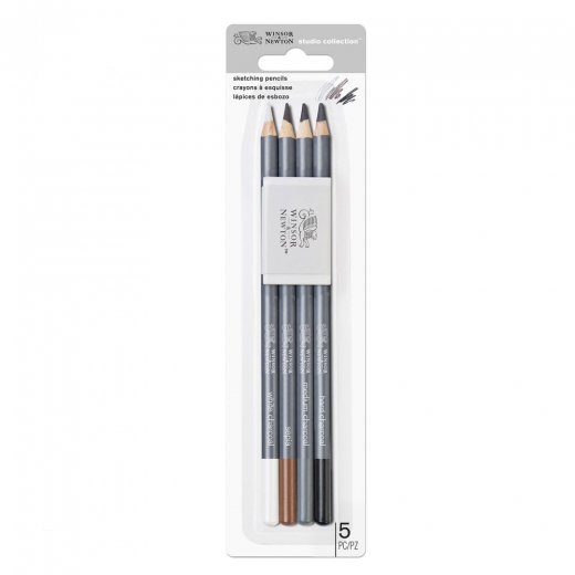 Winsor&Newton studio collection zestaw do szkicowania 4 ołówki + gumka