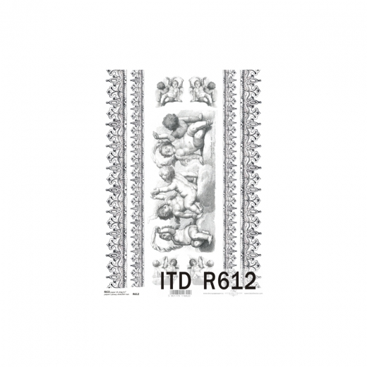 Papier ryżowy do decoupage aniołki amorki A4 ITD R612