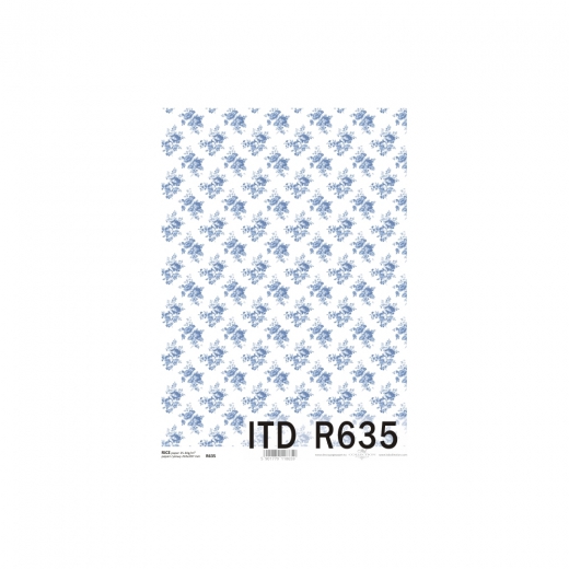Papier ryżowy do decoupage niebieskie róże A4 ITD R635