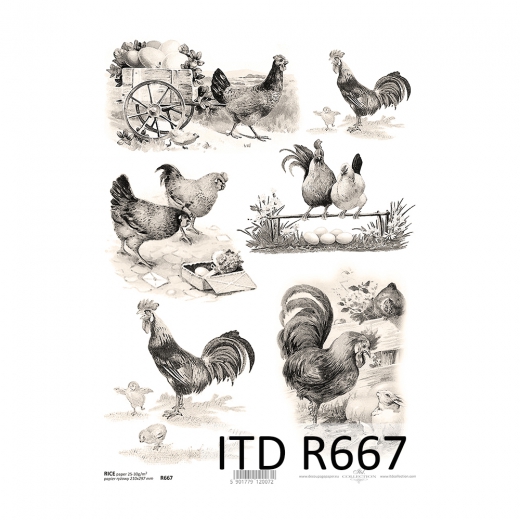 Rice decoupage paper A4 ITD R667