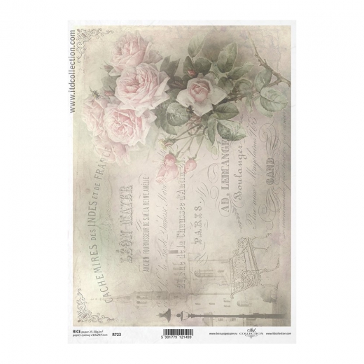 Rice decoupage paper A4 ITD R723 vintage roses