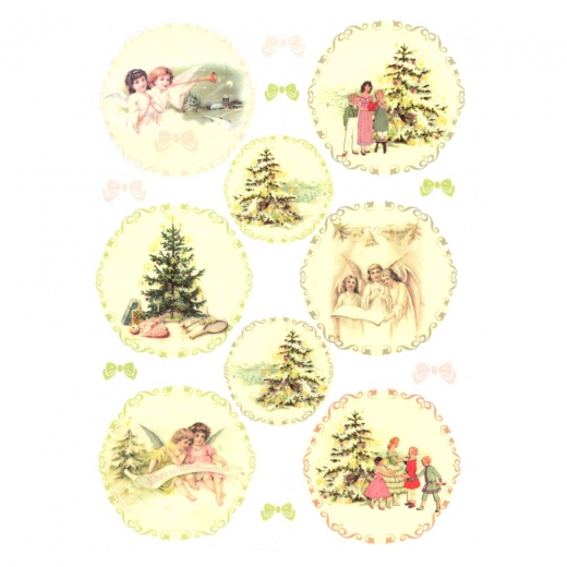 Rice decoupage paper Christmas trees A4 ITD R172