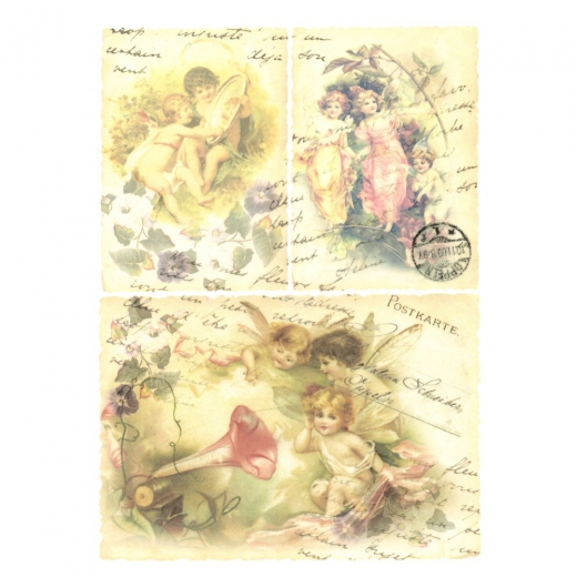 Rice paper for decoupage vintage elves A4 ITD R345
