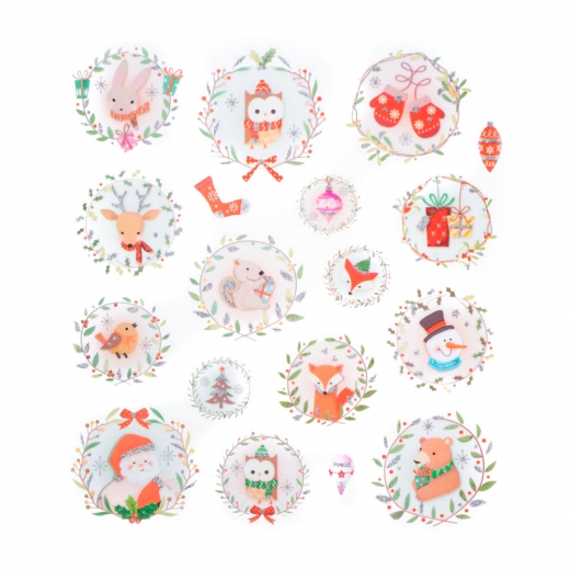 DP Craft Glitter Stickers Christmas Wreaths 18 pieces