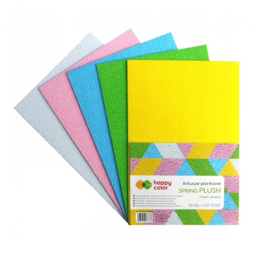 Happy Color spring plush foam sheets A4 5 colors