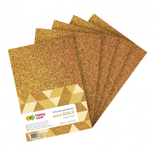 Happy Color glitter gold foam sheets A4 5 sheets