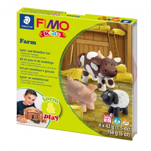 Fimo kids farm form & play modeling set 4x42g