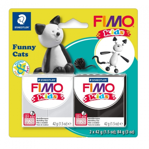Fimo kids zestaw modelin 2x42g śmieszne koty