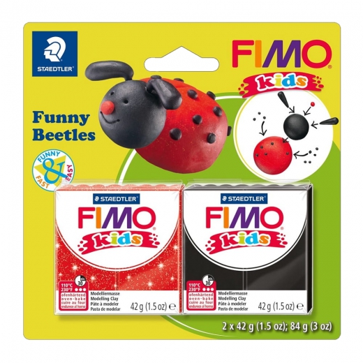 Fimo kids set of modelin 2x42g funny ladybugs