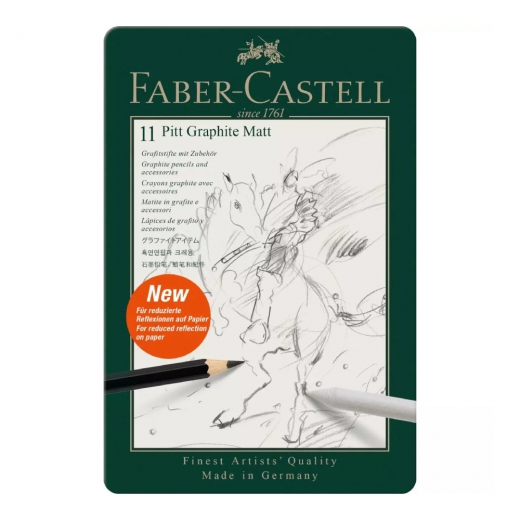 Faber-Castell zestaw 8 ołówków pitt graphite matt + akcesoria