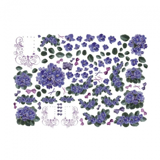 Rice paper for decoupage violets flowers 0167