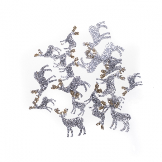 DP Craft adhesive reindeer with glitter 20 silver