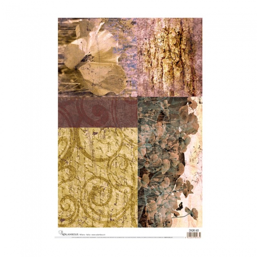 Calambour digital papier ryżowy do decoupage natura ornamenty DGR 63 32x45cm