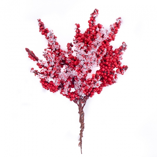 DP Craft frosted twigs with red fruit 6 pcs