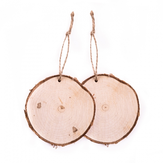 DP Craft wood slices with a string, 2 pcs, diameter 7-8 cm