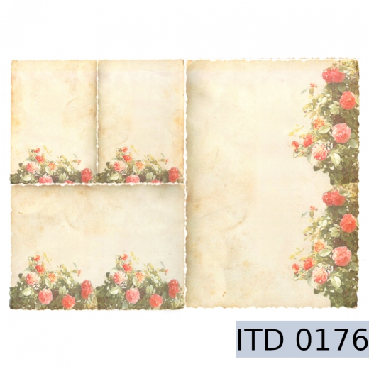 Papier do decoupage stary papier róże 996-0176/A3