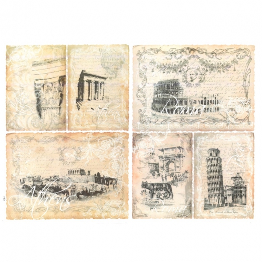 Decoupage paper A3 ITD 0328 rome athens