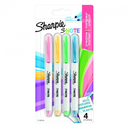 Sharpie s-note highlighters set 4 pieces