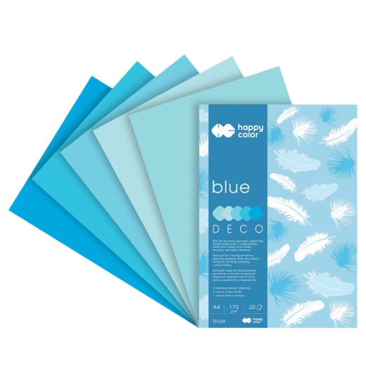 Blok Happy Color deco blue 5 kolorów A4 170 g 20 ark