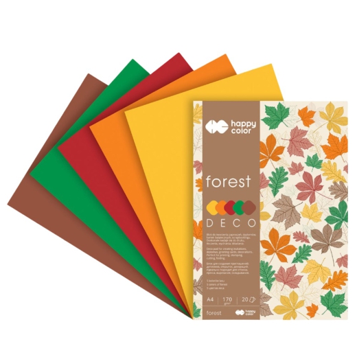Blok Happy Color decor forest 5 kolorów A4 170 g 20 ark
