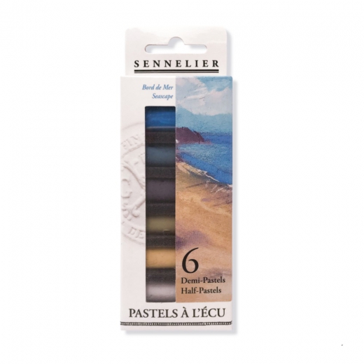 Sennelier seascape zestaw 6 suchych pasteli połówki sztyftów