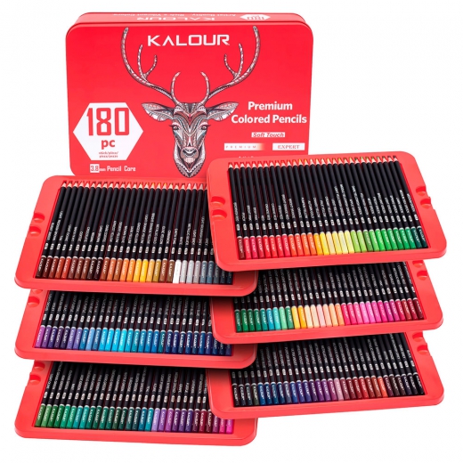 Kalor premium colored pencils soft touch expert set of 180 artistic crayons