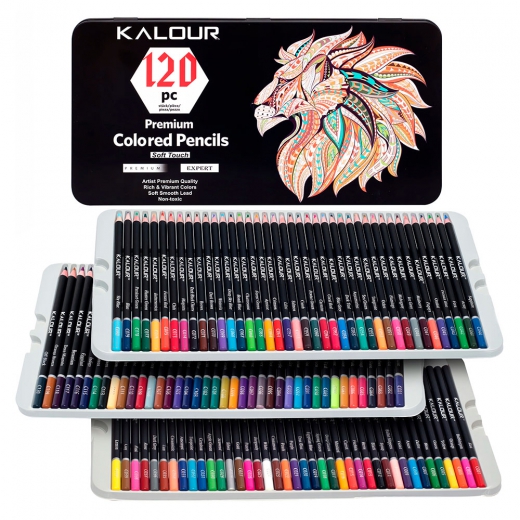 Kalor premium colored pencils soft touch set of 120 crayons