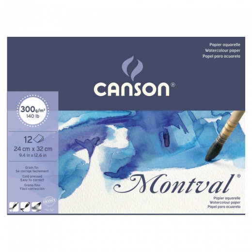 Canson montval block for watercolors 300g 12 sheets