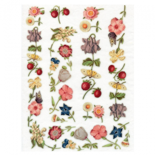 Rice decoupage paper wild strawberry flowers A4 ITD R001