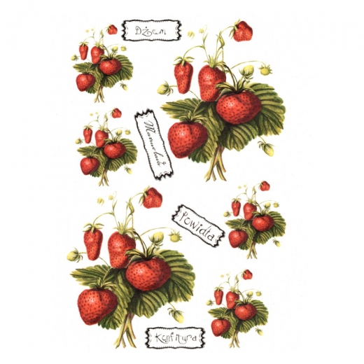 Rice decoupage paper strawberries A4 ITD R126