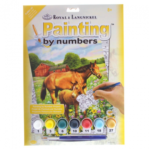 Royal&Langnickel numerowanka A4 7 kolorów - konie na łące