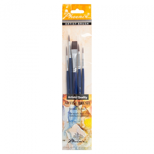 Phoenix set of 5 different synthetic short handle brushes