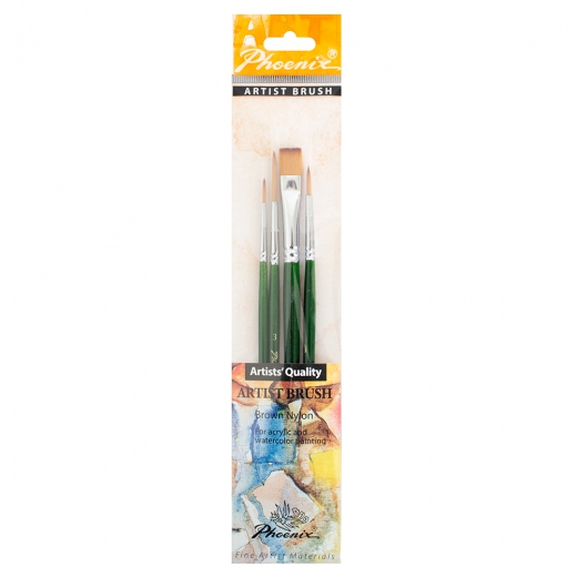 Phoenix set of 4 different synthetic short handle brushes