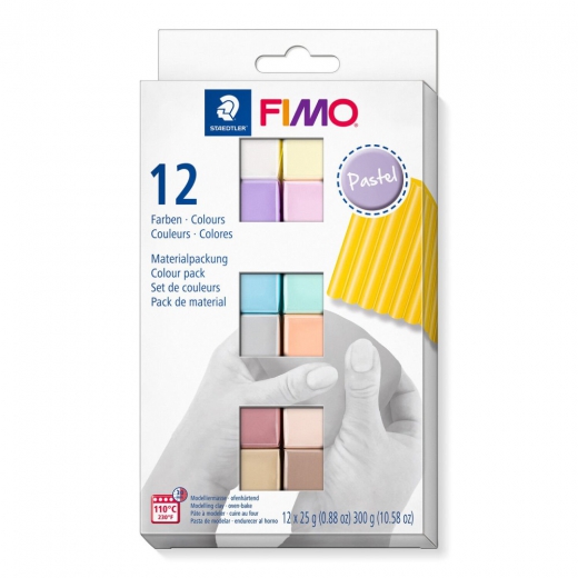 Fimo modelina zestaw pastel 12 kostek x25g