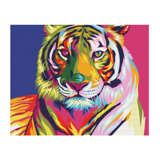 Brushme painting by numbers 40x50cm raindbow tiger