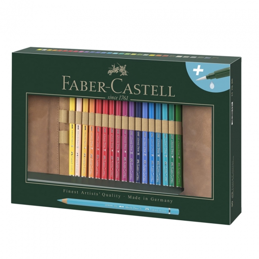 Faber-Castell polychromos set of 30 colored pencils in a rolled pencil case