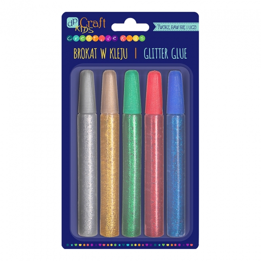 Dp Craft glitter in glue 5 pieces x 13 g