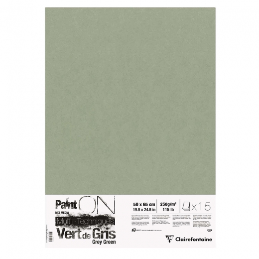 Clairefontaine paint on grey green paper 50x65cm 250g 15sheets