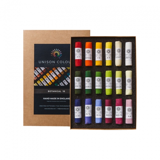 Unison Color botanical set of dry pastels in sticks 18pcs 760200