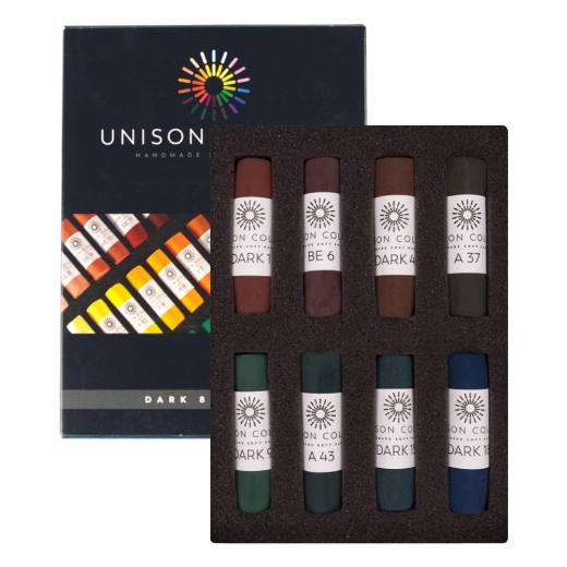 Unison Colour dark zestaw suchych pasteli w sztyfcie 8szt 740841